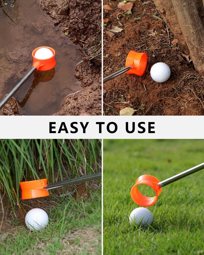 MistyBrew Telescopic Golf Ball Retriever (9/12ft) | Picker Upper Tool | Premium Stainless Steel & Double-Sided Head - Image 3